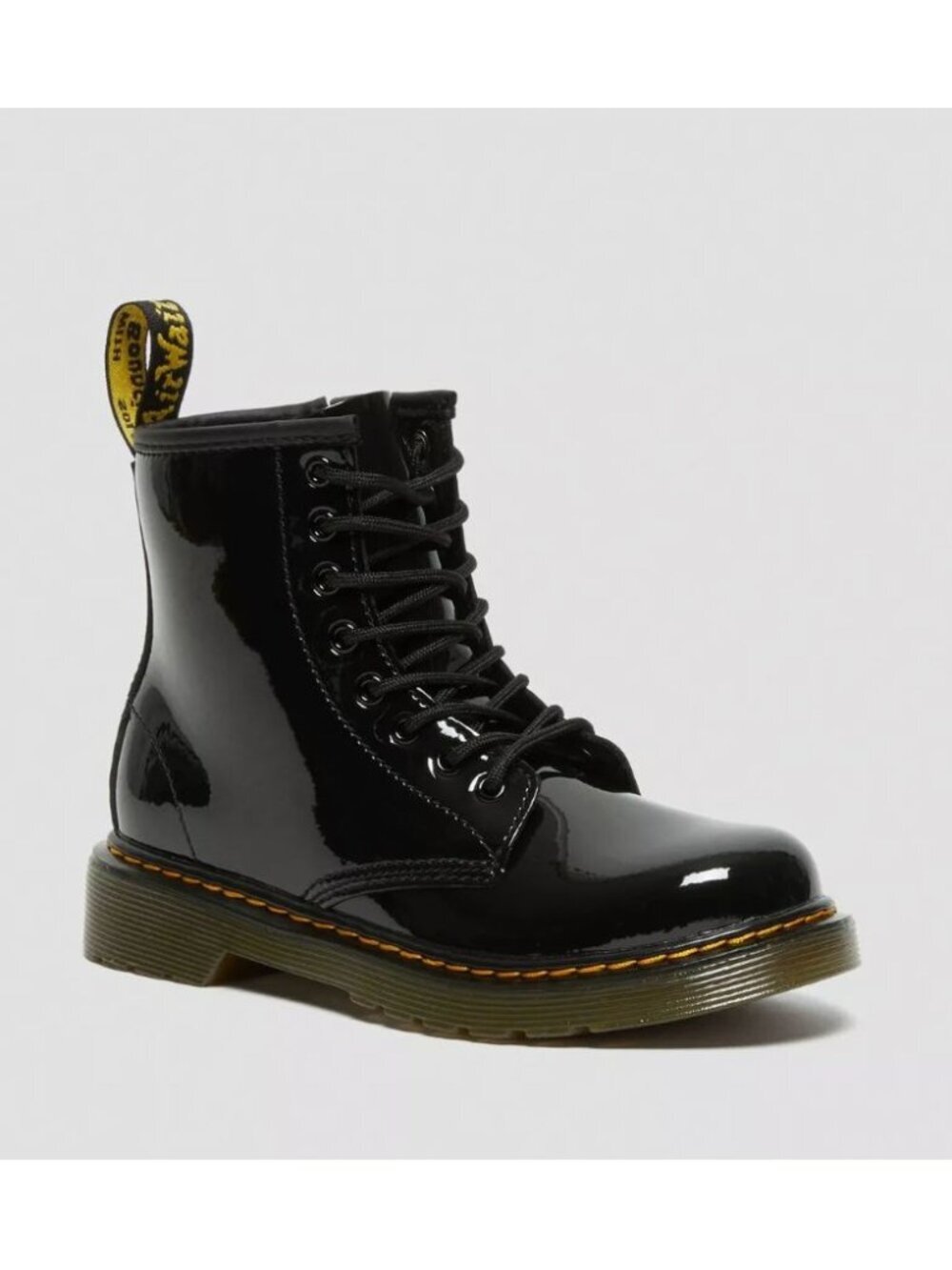 Dr Martens Junior 1460 Patent Leather Lace Up Boots Black 1460J W5